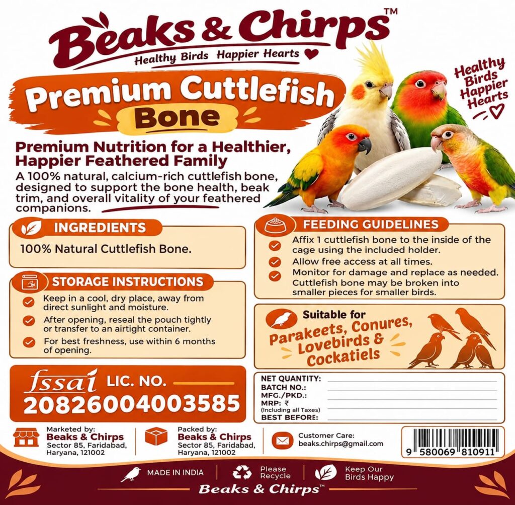 Cuttlefish for lovebirds, cockatiels, conures & big birds